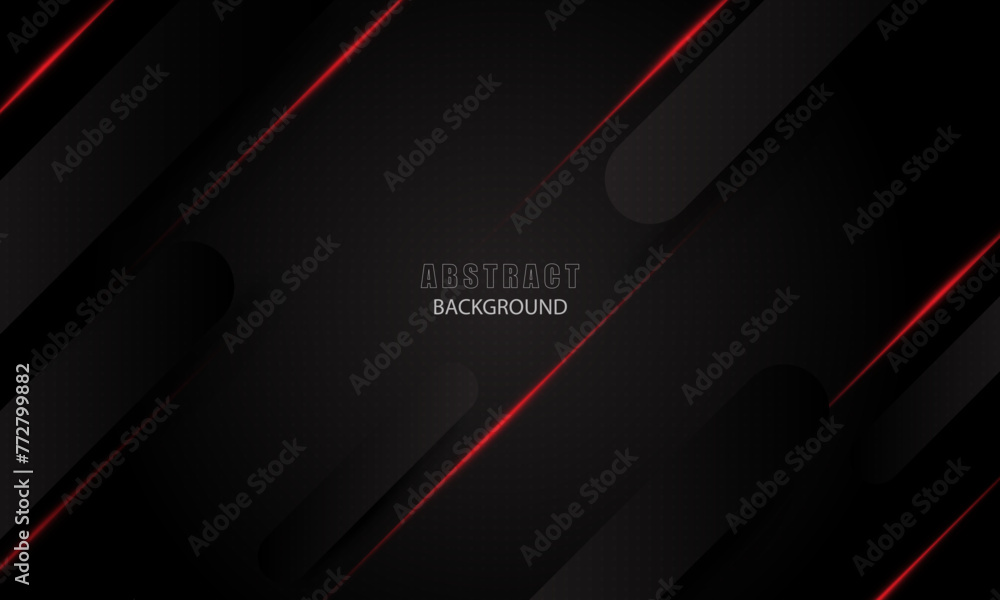 Poster pitch black abstract minimal geometric background. dynamic shapes composition, vector design