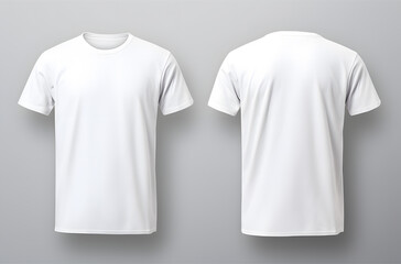 Mockup of a White t-shirt on a grey background