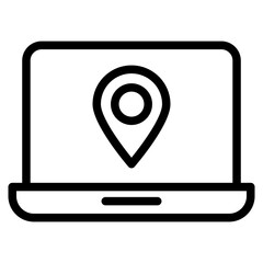 location on laptop icon