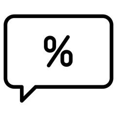 speech bubble with percent icon
