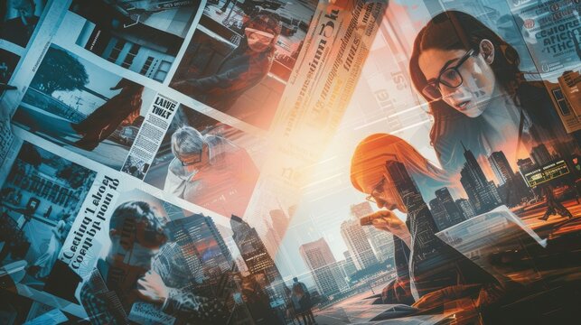 Gloomy Times Ahead: Digital illustration captures front-page news of recession onset. Social media abuzz with concerns 📉💼 Public braces for economic turbulence, seeking stability 🌧️🌎 #EconomicWoes