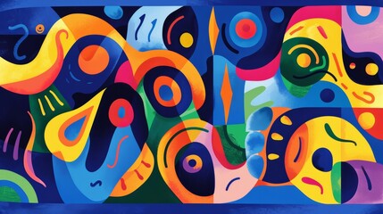 Fototapeta premium Abstract colorful shapes and patterns