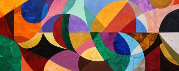 Colorful geometric abstract mural