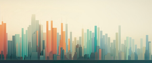Fototapeta na wymiar A minimalist interpretation of stock market trends, with clean lines and muted colors creating a sense of calm amidst volatility.
