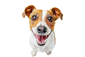 Joyful Dog Isolated on Transparent Background - obrazy, fototapety, plakaty