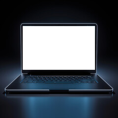 laptop computer isolated on blank screen