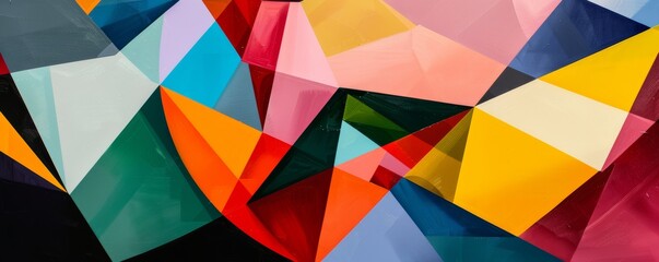 Abstract colorful geometric shapes background - obrazy, fototapety, plakaty