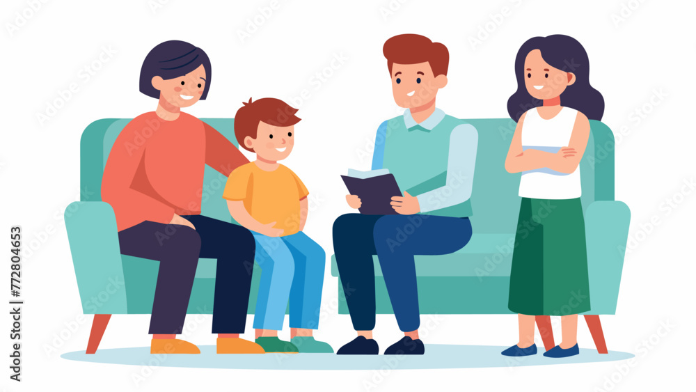 Poster a family attending a therapy session together demonstrating the importance of addressing and resolvi