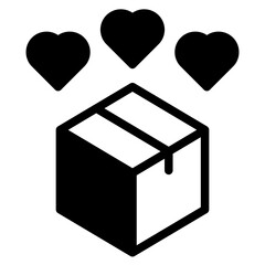 favorite product, box product with heart icon
