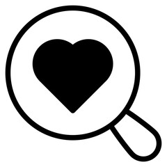 love search Icon Search heart and love icon, vector. Magnifying glass with heart inside