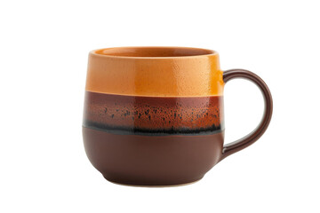 Coffee Cup With Brown and Yellow Stripe