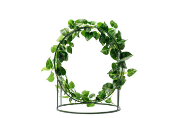 Metal Stand With Green Leaves