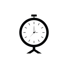 Flat alarm clock icon symbol vector Illustration.