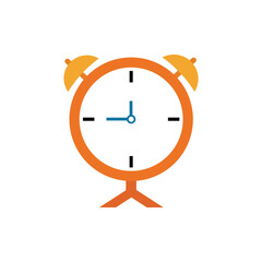 Flat alarm clock icon symbol vector Illustration.