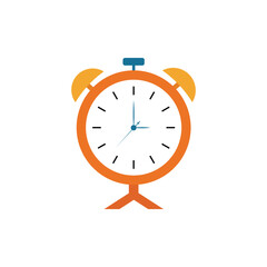 Flat alarm clock icon symbol vector Illustration.