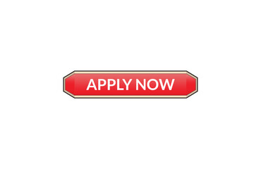 Apply now red ribbon label banner. Open available now sign or Apply now tag.