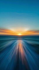 Abstract ocean sunrise with motion blur effect