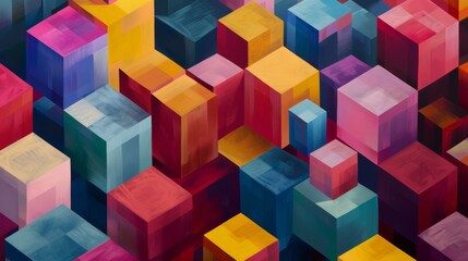 Fototapeta na wymiar Abstract colorful cube pattern