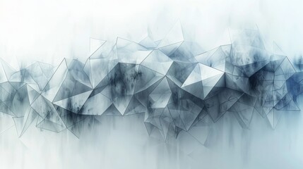 Abstract digital landscape with geometric shapes