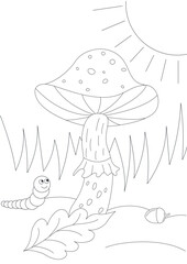 mushroom coloring page