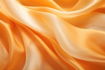 Obraz premium Closeup of rippled one yellow color silk fabric Whole background Abstract background, AI generated