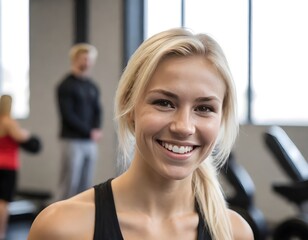 Gym Portrait Attractive Young Woman