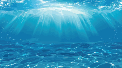 Beautiful blue ocean surface seen from underwater wit - obrazy, fototapety, plakaty