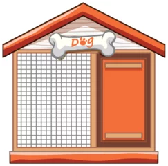 Fototapete Rund Cartoon vector of a cute doghouse © GraphicsRF