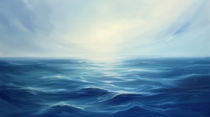 Foto op Canvas Serene ocean waves painting © iVGraphic