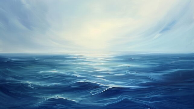 Serene ocean waves painting