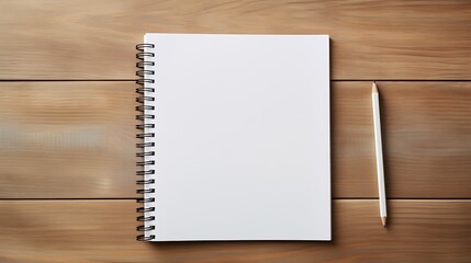 blank notebook on wooden background