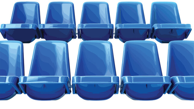 Blue empty seats on the stadium flat vector isolated
