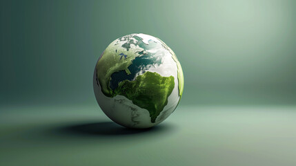 Earth globe on green background, environment, map, global, cartography - obrazy, fototapety, plakaty
