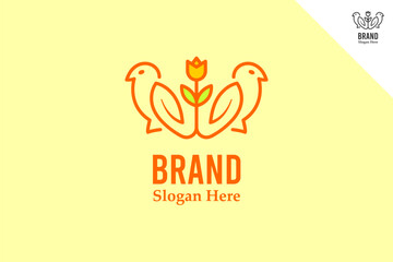 Bird logo template vector design. Modern and minimal logotype. Animal logo design illustration. Fit for brand, company, merch, icon, label, business. Vector eps 10.