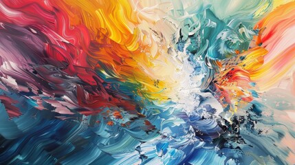 Vibrant abstract art explosion of colors