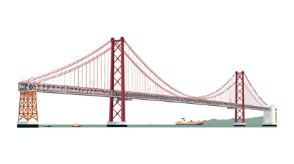Bridge of 25th April over Tagus river Lisbon Portugal