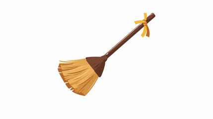 Broom icon  flat vector isolated on white background