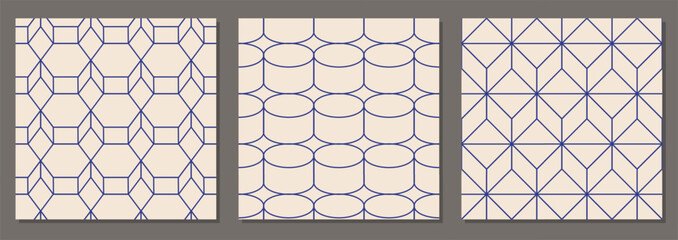 Minimalist line art seamless pattern abstract creative geometric composition