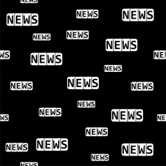 News icon isolated seamless pattern on black background