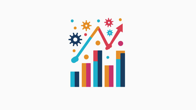 Business chart icon symbol image vector. of growth 