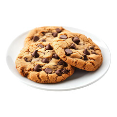 Transparent Cookies with Choco Chocolate chips on White Plate