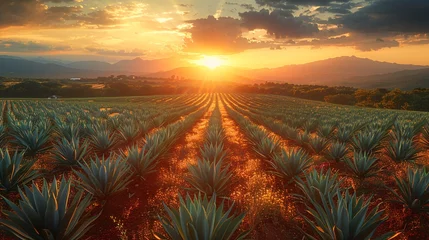 Foto op Aluminium Dusk above Agave plantation for Tequila making in Mexico. © ckybe