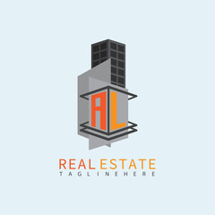 AL Real Estate Letter Monogram Vector Logo. Home Or Building Shape All Logo.