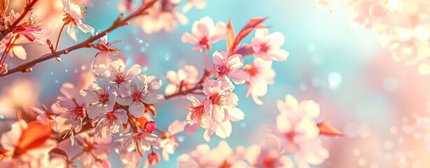 Whispers of Spring: Ethereal Cherry Blossoms in Celestial Light - Generative AI