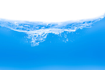 Clean water with water droplets and waves