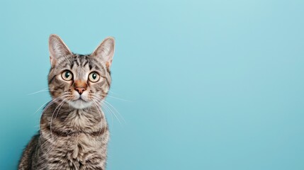Curious Gray Tabby Kitten Gazing Upwards - Whiskers of Wonder Generative AI