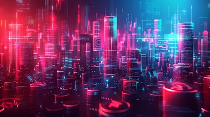 Obraz premium Close-up of a financial report on blockchain technology impact in banking, with charts and graphs