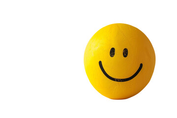 Yellow Ball With Smiley Face - obrazy, fototapety, plakaty