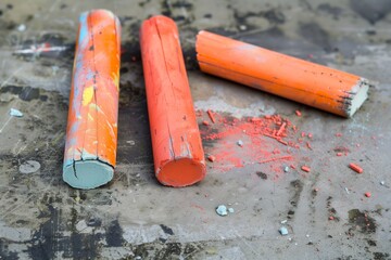 chalk snapped in half next to intense defensive setup