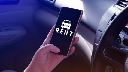 Vehicle, transportation investment and car mortgage financial concept, Realtor's hand puts with...